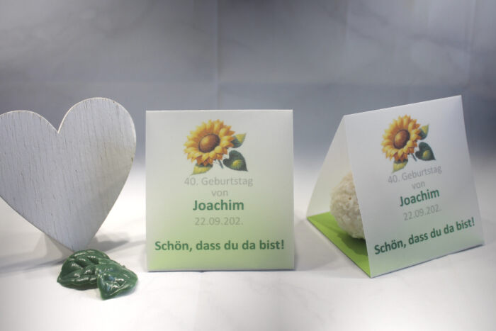 Gastgeschenk "Kleines GOODIE" zum Geburtstag, Blüten, Schön dass du da bist, zum kleinen Preis! Design 907 OHNE Inhalt!! – Bild 3