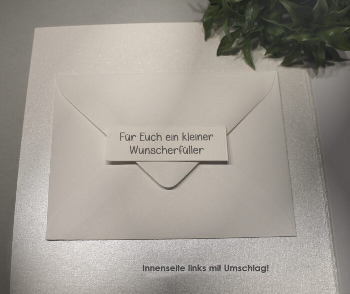 Glückwunschkarte zur Diamant Hochzeit "Strassherz" äußerst edle Materialien mit Geldgeschenke Umschlag Design 105 – Bild 2