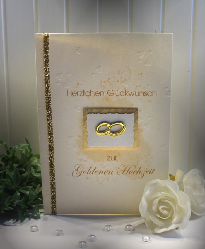 Glückwunschkarte zur Goldenen Hochzeit "Ringe" Design 103