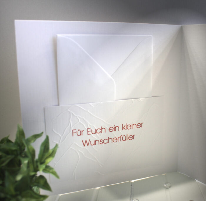 Glückwunschkarte zur Hochzeit, mit Personalisierung und auf Wunsch als Geldgeschenk Design 134 – Bild 2