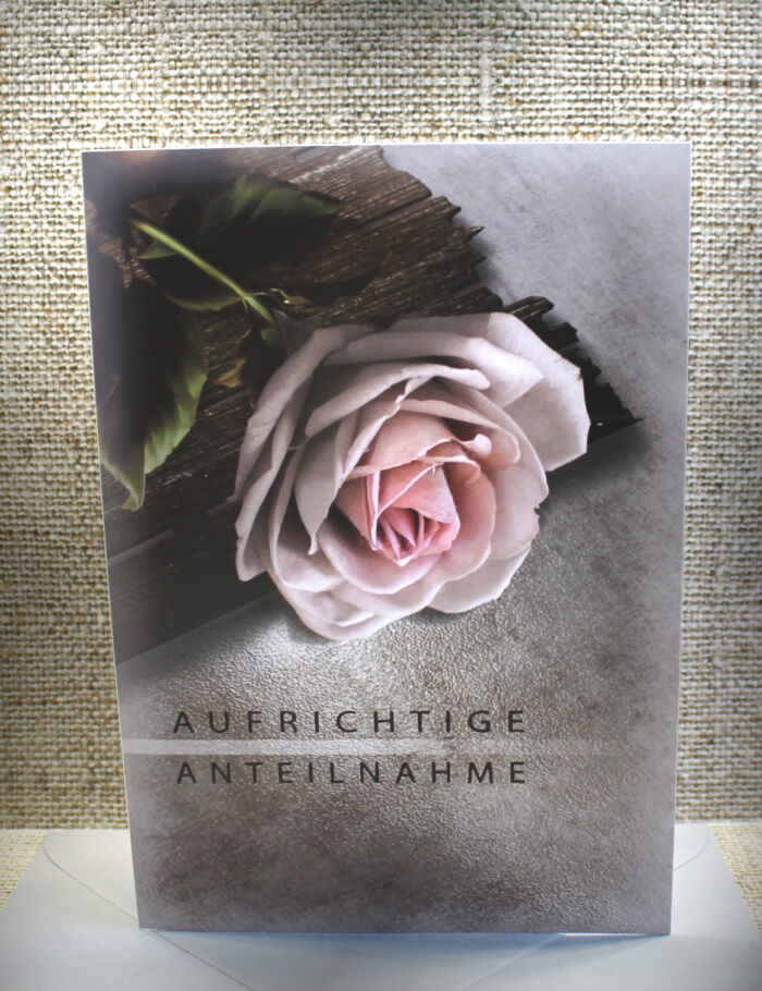 Trauerkarte Rose Design 5