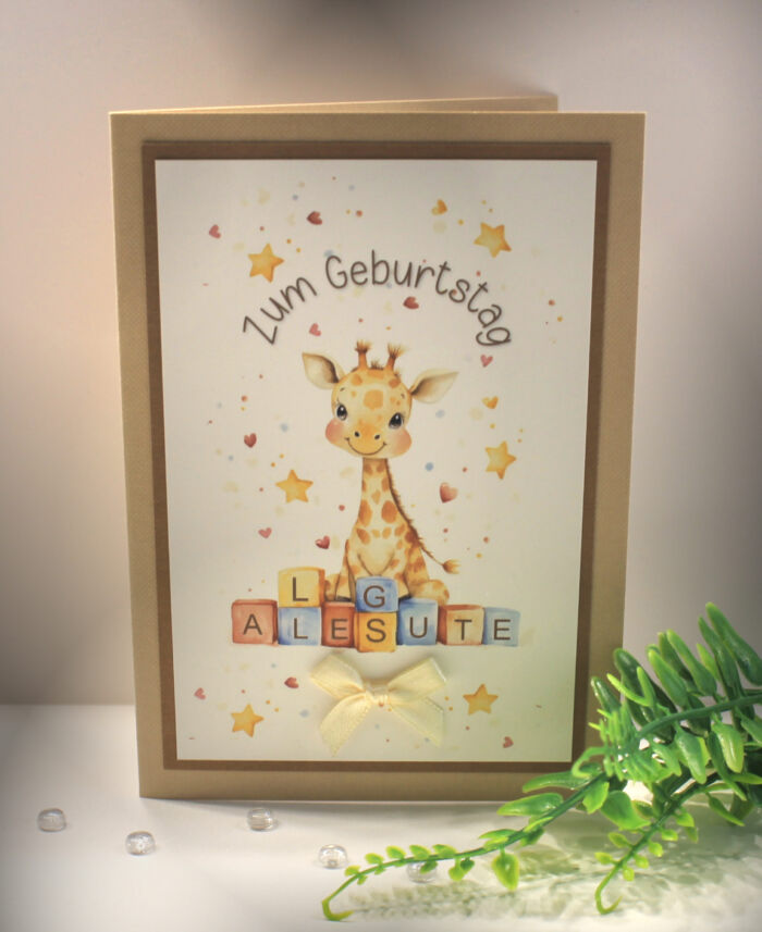 Glückwunschkarte zum Geburtstag "Giraffe" Design 104
