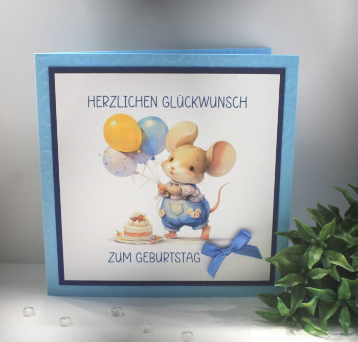 Glückwunschkarte zum Geburtstag "kleine Maus" Design 108