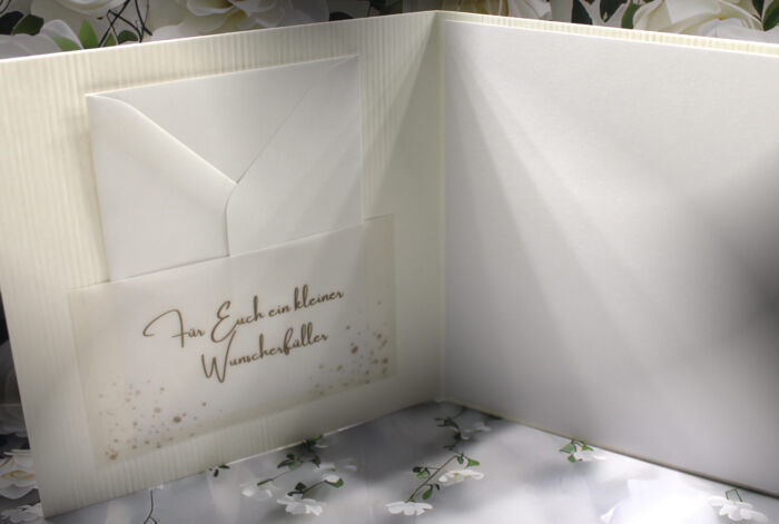Glückwunschkarte zur Hochzeit SEHR EDEL "mit Keramikbrautpaar" Design 115 NICHT für den Postversand geeignet!! – Bild 3