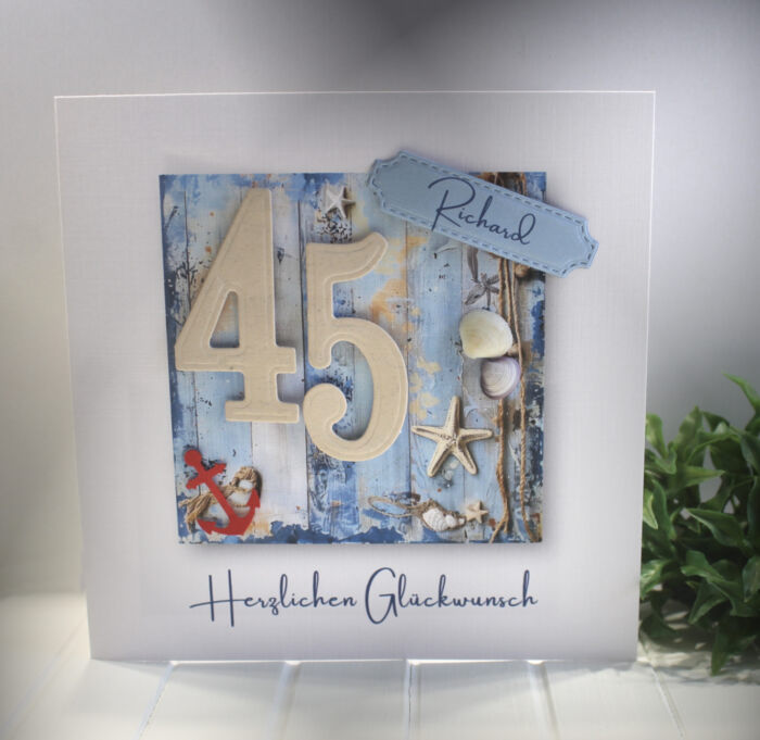 Glückwunschkarte zum Geburtstag Maritim, mit Personalisierung und auf Wunsch als Geldgeschenk Design 105