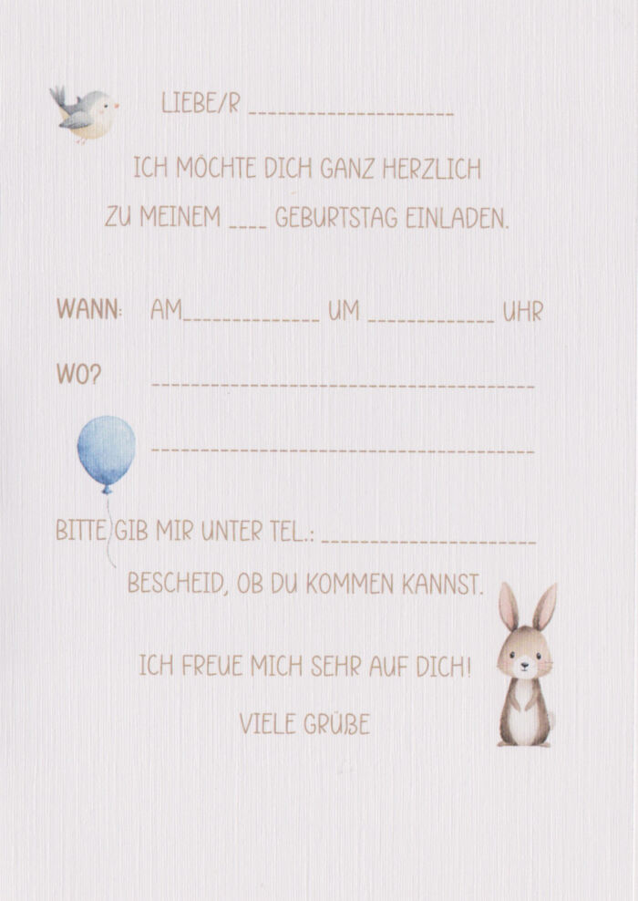Einladungskarte zum Kindergeburtstag "Ballon" Klappkarte incl. Umschlag und Innentext zum kleinen Preis Design KG 07 – Bild 2