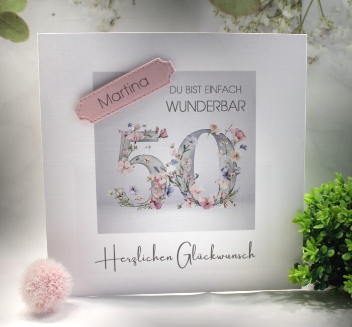 Glückwunschkarte zum Geburtstag "Jahreszahl" mit Personalisierung und auf Wunsch als Geldgeschenk Design 118